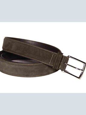 Olimpo Spain Brown Leather Suede Belt Men's Size USA 42